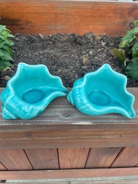 Yankee Candle Turquoise Shell Ceramic Votive Holders (Pair)